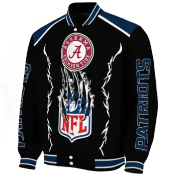 custom new england patriots claw blood blue black varsity jacket best selling