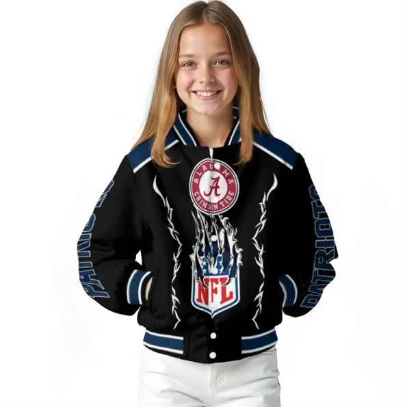 custom new england patriots claw blood blue black varsity jacket top rated