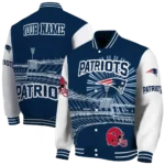 custom new england patriots ferris arena blue white varsity jacket best selling