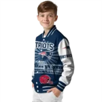 custom new england patriots ferris arena blue white varsity jacket best selling