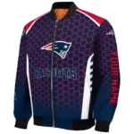 custom new england patriots hexagon grid blue bomber jacket best selling