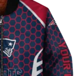 custom new england patriots hexagon grid blue bomber jacket best selling