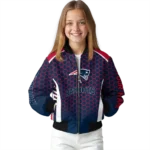 custom new england patriots hexagon grid blue bomber jacket best selling