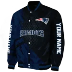 custom new england patriots hexagon mesh blue black varsity jacket best selling