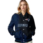 custom new england patriots hexagon mesh blue black varsity jacket best selling