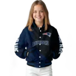 custom new england patriots hexagon mesh blue black varsity jacket best selling