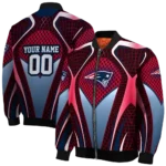 custom new england patriots mesh chest red crocs black bomber jacket best selling