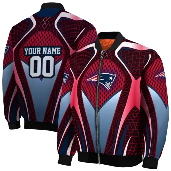 custom new england patriots mesh chest red crocs black bomber jacket fashion forward