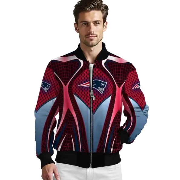 custom new england patriots mesh chest red crocs black bomber jacket high quality