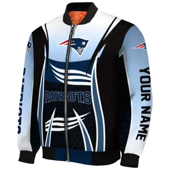 custom new england patriots mesh effect blue black bomber jacket best selling