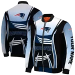 custom new england patriots mesh effect blue black bomber jacket best selling