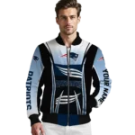 custom new england patriots mesh effect blue black bomber jacket best selling