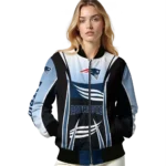 custom new england patriots mesh effect blue black bomber jacket best selling