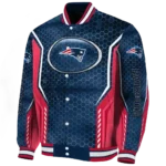 custom new england patriots power plate blue varsity jacket best selling