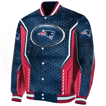 custom new england patriots power plate blue varsity jacket best selling