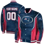 custom new england patriots power plate blue varsity jacket best selling