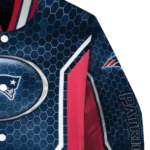 custom new england patriots power plate blue varsity jacket best selling