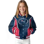 custom new england patriots power plate blue varsity jacket best selling