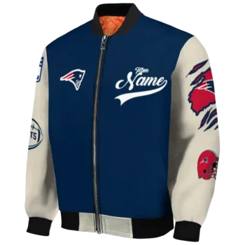 custom new england patriots razorback outline blue nude bomber jacket best selling