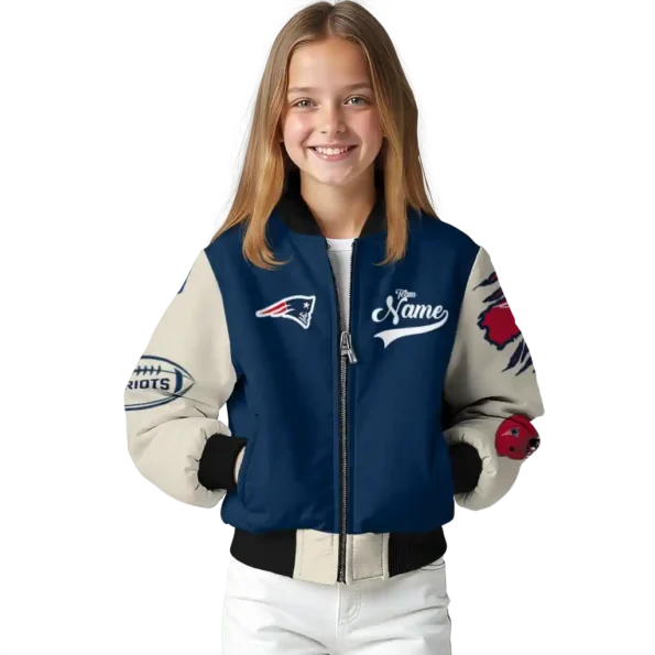 custom new england patriots razorback outline blue nude bomber jacket top rated