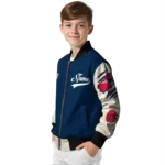custom new england patriots razorback outline blue nude bomber jacket best selling