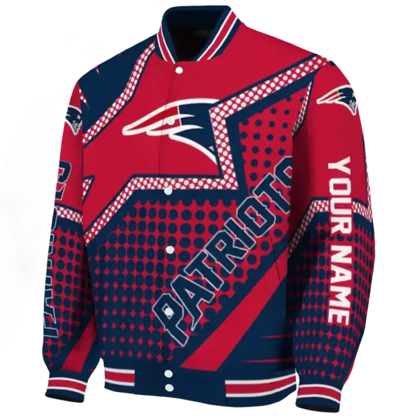 custom new england patriots star burst blue varsity jacket best selling