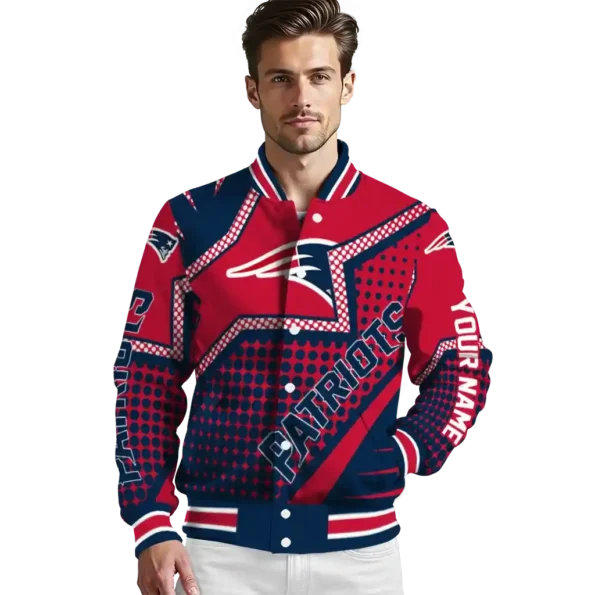 custom new england patriots star burst blue varsity jacket high quality
