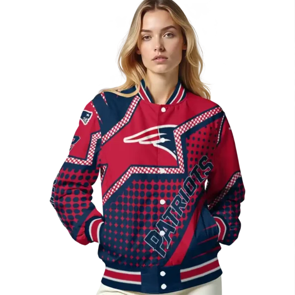 custom new england patriots star burst blue varsity jacket latest model