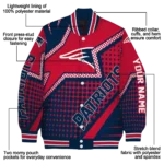 custom new england patriots star burst blue varsity jacket best selling