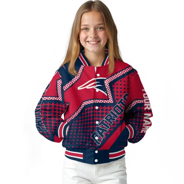 custom new england patriots star burst blue varsity jacket top rated