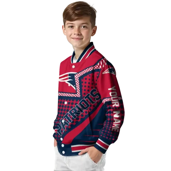 custom new england patriots star burst blue varsity jacket trendy