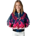 custom new england patriots winged blaze blue white bomber jacket best selling