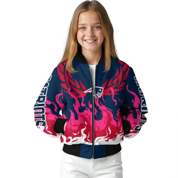 custom new england patriots winged blaze blue white bomber jacket top rated