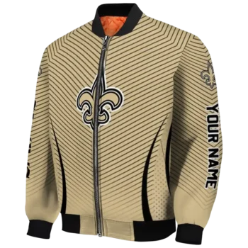 custom new orleans saints chevron arrow gold bomber jacket best selling