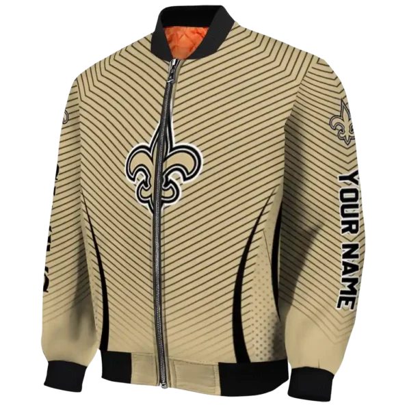 custom new orleans saints chevron arrow gold bomber jacket best selling