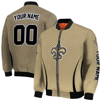 custom new orleans saints chevron arrow gold bomber jacket fashion forward