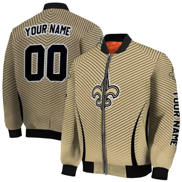 custom new orleans saints chevron arrow gold bomber jacket fashion forward