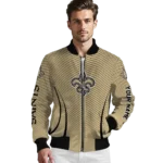 custom new orleans saints chevron arrow gold bomber jacket best selling
