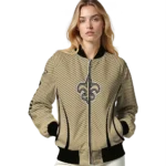custom new orleans saints chevron arrow gold bomber jacket best selling
