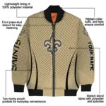 custom new orleans saints chevron arrow gold bomber jacket best selling