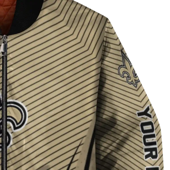 custom new orleans saints chevron arrow gold bomber jacket premium grade