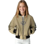 custom new orleans saints chevron arrow gold bomber jacket best selling