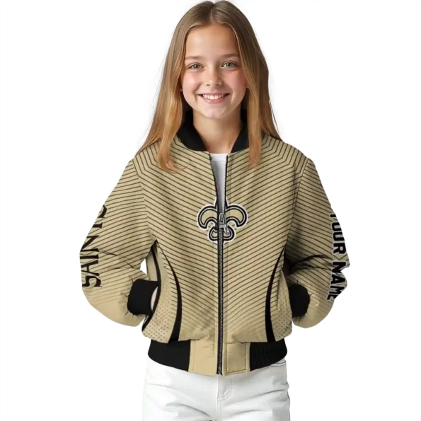 custom new orleans saints chevron arrow gold bomber jacket top rated