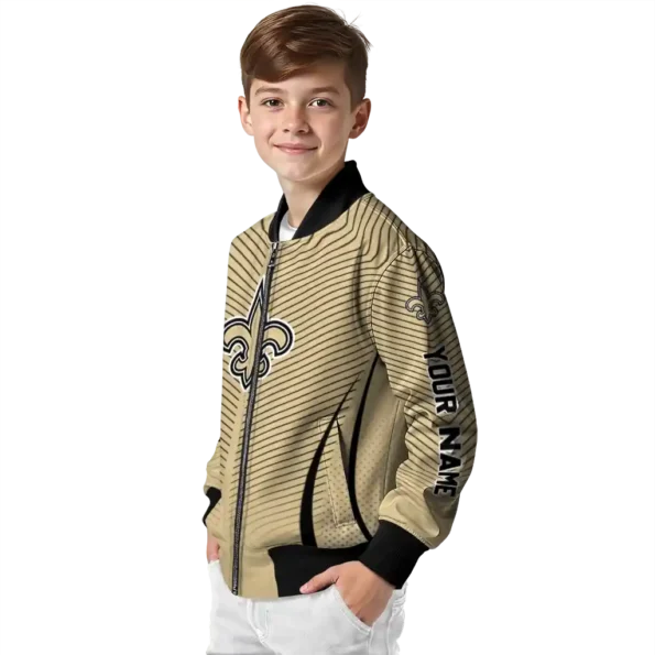 custom new orleans saints chevron arrow gold bomber jacket trendy
