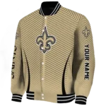 custom new orleans saints chevron arrow gold varsity jacket best selling
