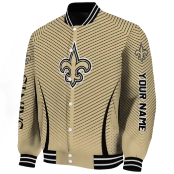 custom new orleans saints chevron arrow gold varsity jacket best selling