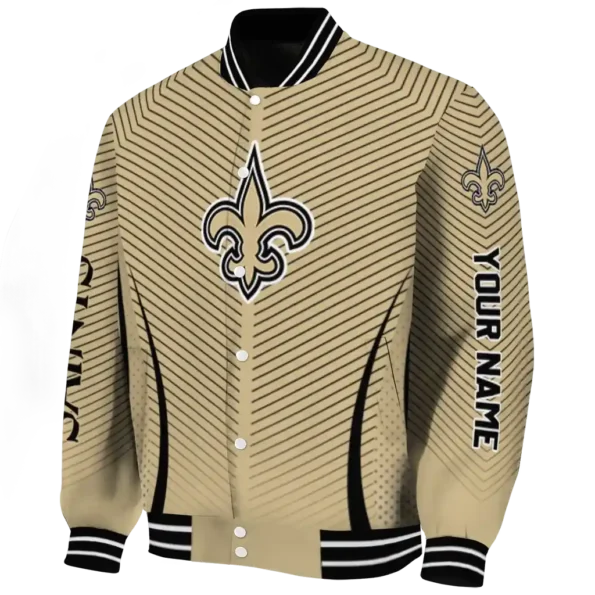 custom new orleans saints chevron arrow gold varsity jacket best selling