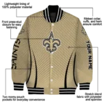 custom new orleans saints chevron arrow gold varsity jacket best selling