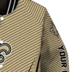 custom new orleans saints chevron arrow gold varsity jacket best selling
