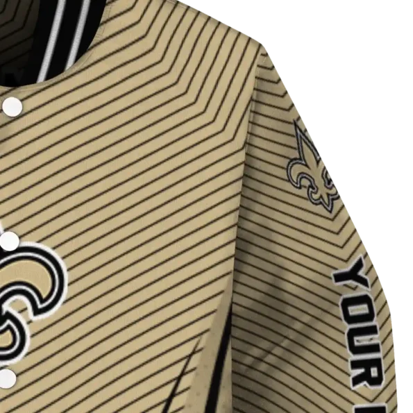 custom new orleans saints chevron arrow gold varsity jacket premium grade